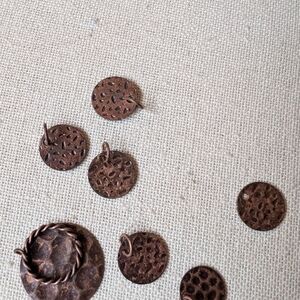 Copper Textured pennies with jump rings - Rustic Copper Color #37